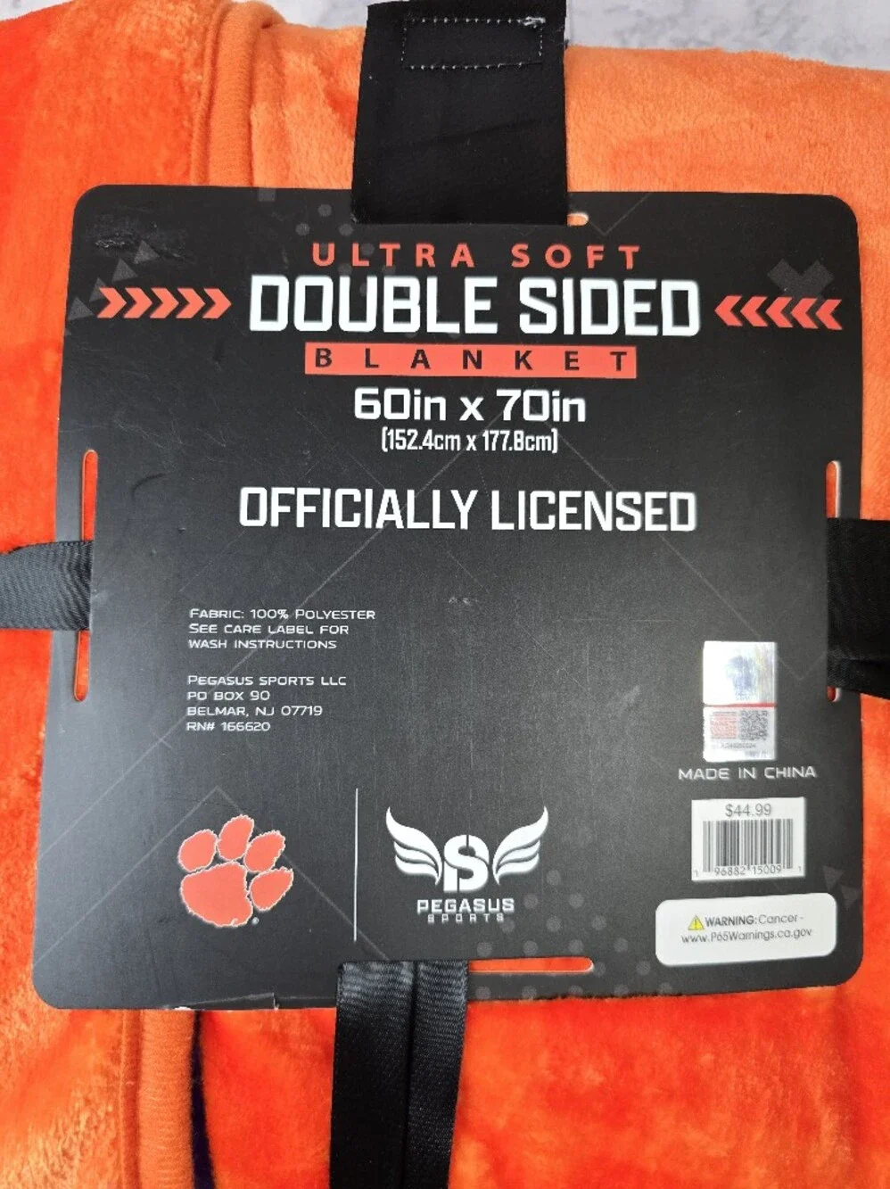 NCAA Clemson Tigers Reversible Throw Blanket 60